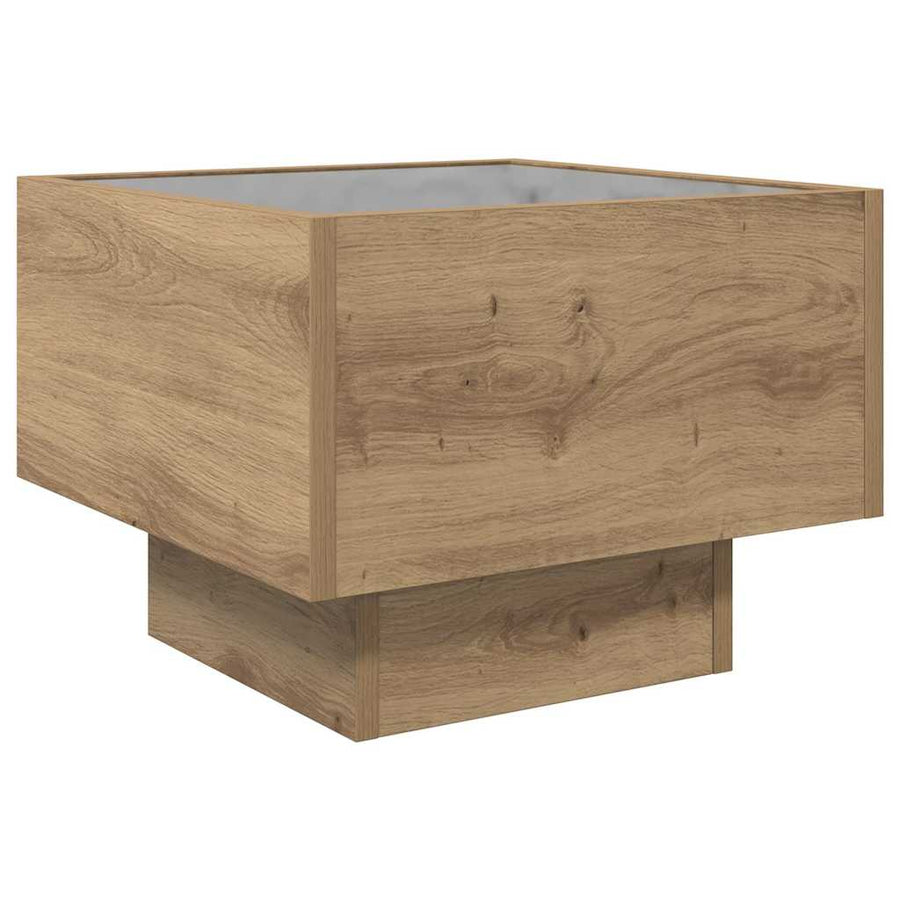 Bijzettafel artisanaal eikenkleurig 40 x 40 x 30 cm