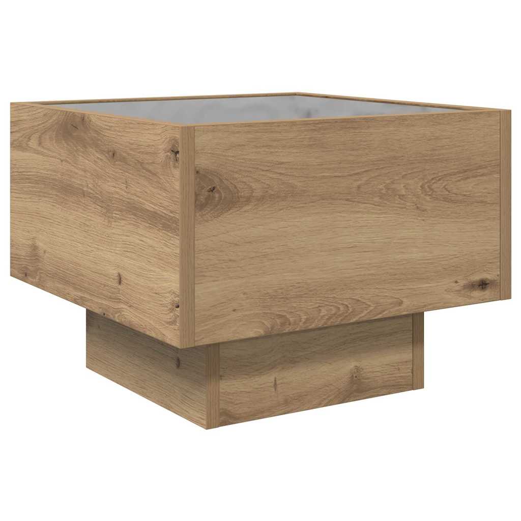 Bijzettafel artisanaal eikenkleurig 40 x 40 x 30 cm