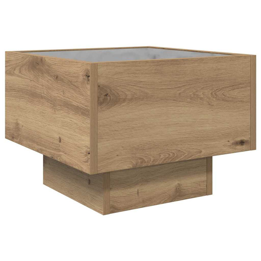 Bijzettafel artisanaal eikenkleurig 40 x 40 x 30 cm