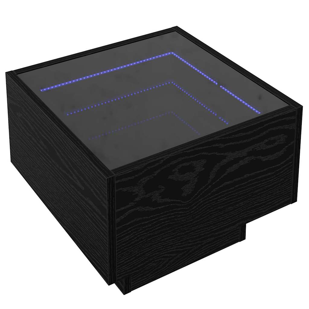 Bijzettafel Zwart eiken 40 x 40 x 30 cm Bewerkt hout