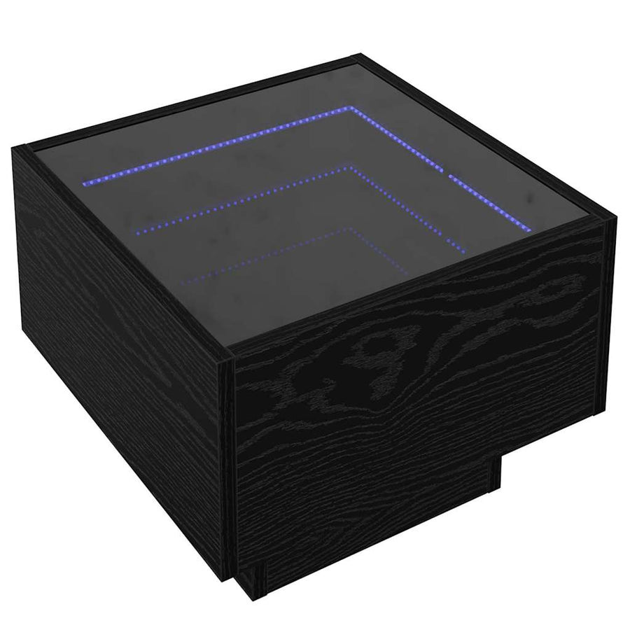Bijzettafel Zwart eiken 40 x 40 x 30 cm Bewerkt hout