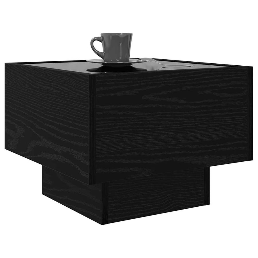 Bijzettafel Zwart eiken 40 x 40 x 30 cm Bewerkt hout