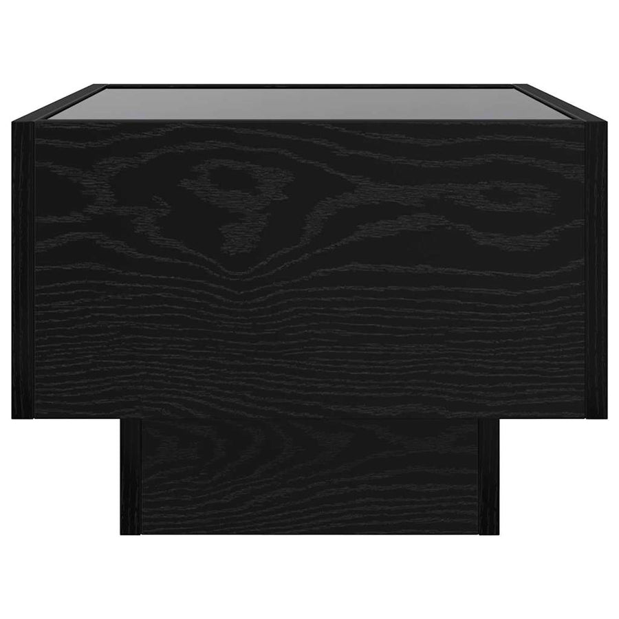 Bijzettafel Zwart eiken 40 x 40 x 30 cm Bewerkt hout