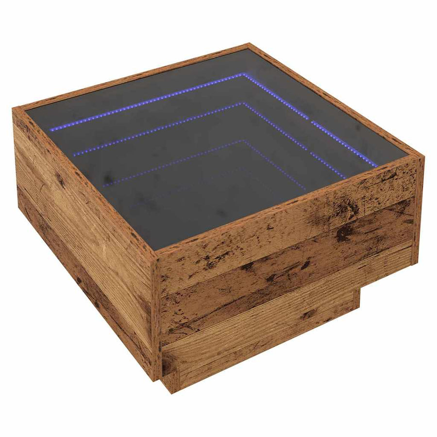 Salontafel Oud hout 50 x 50 x 30 cm Bewerkt hout