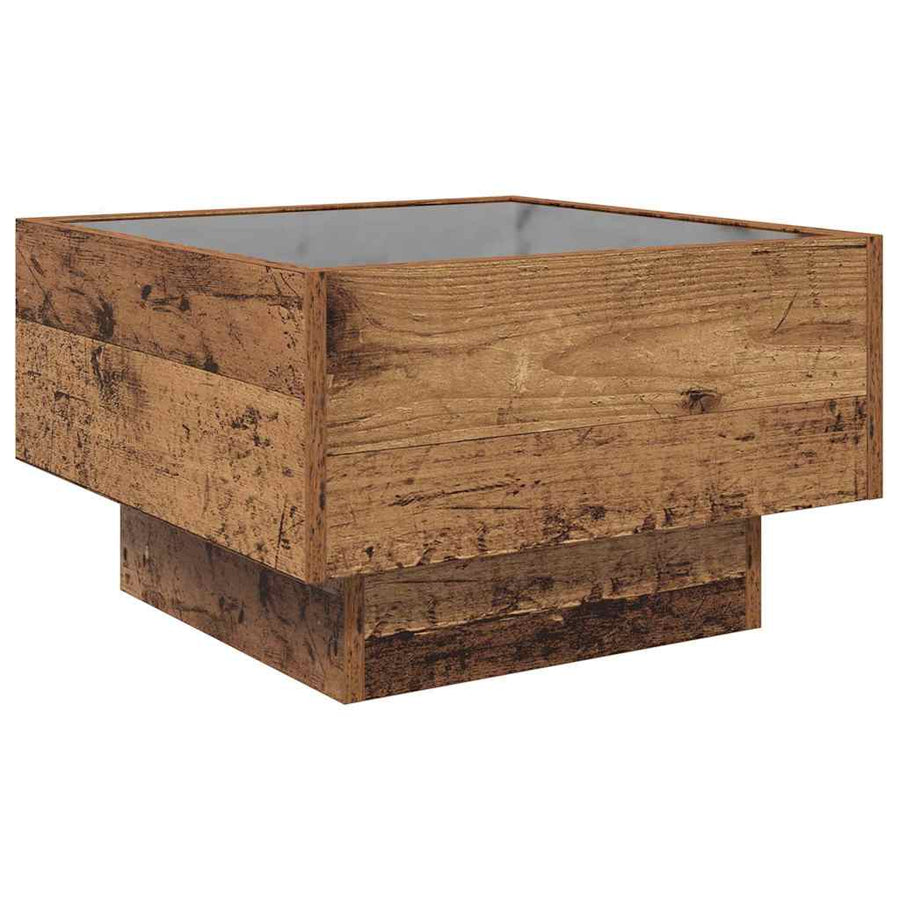 Salontafel Oud hout 50 x 50 x 30 cm Bewerkt hout