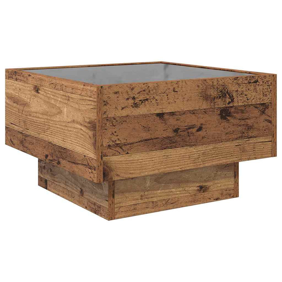 Salontafel Oud hout 50 x 50 x 30 cm Bewerkt hout
