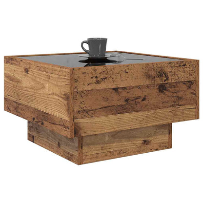 Salontafel Oud hout 50 x 50 x 30 cm Bewerkt hout