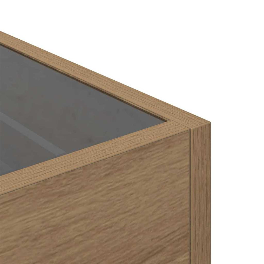 Salontafel artisanaal eikenkleurig 50 x 50 x 30 cm Bewerkt hout