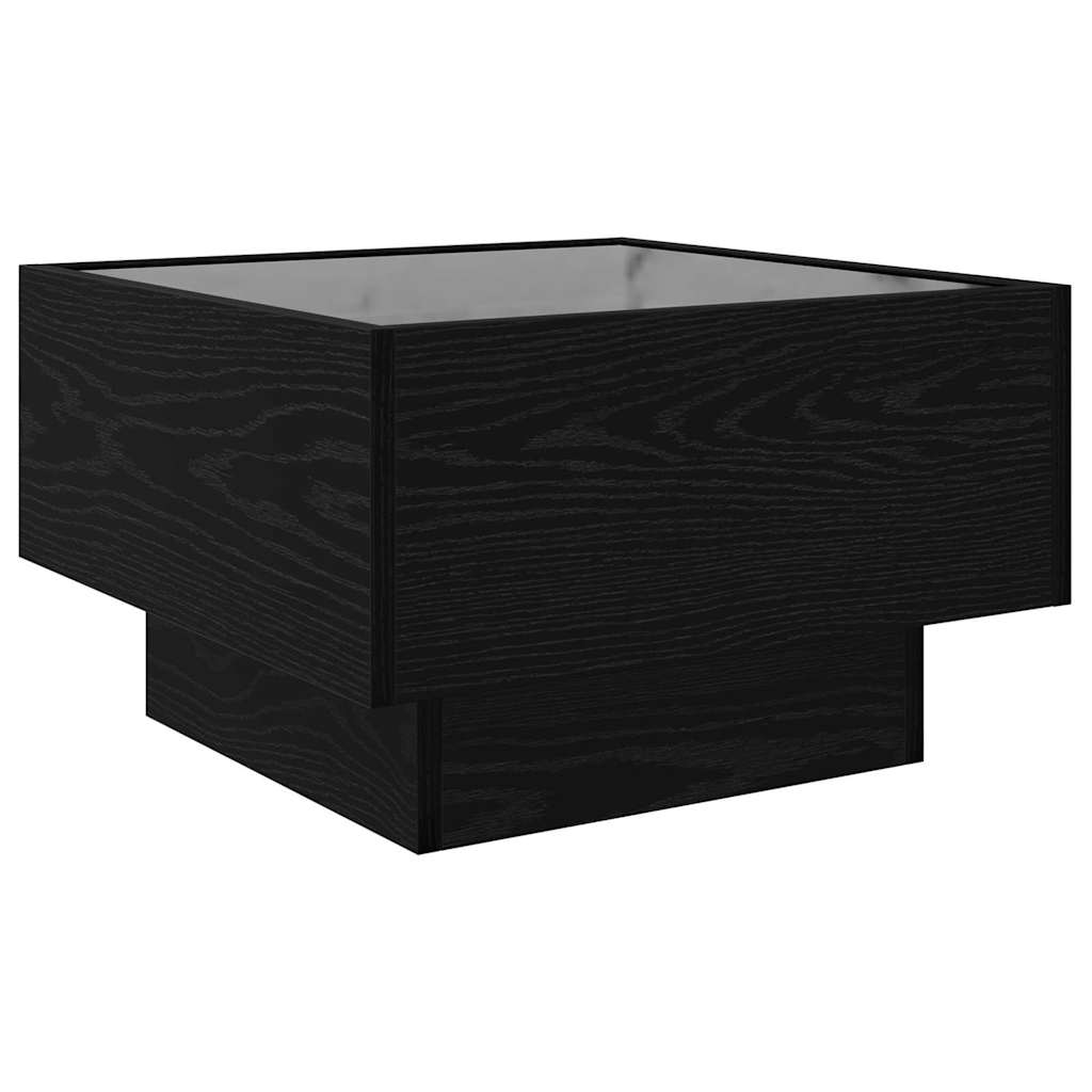 Salontafel Zwart eiken 50 x 50 x 30 cm Bewerkt hout