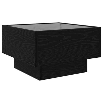 Salontafel Zwart eiken 50 x 50 x 30 cm Bewerkt hout