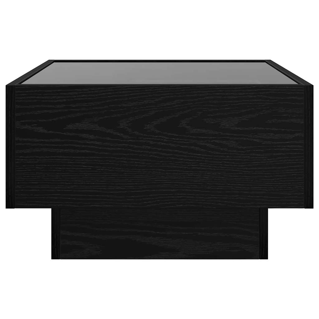 Salontafel Zwart eiken 50 x 50 x 30 cm Bewerkt hout