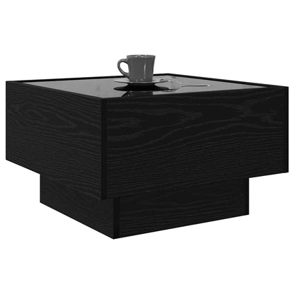 Salontafel Zwart eiken 50 x 50 x 30 cm Bewerkt hout
