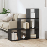 Boekenkast kamerscherm 99x29x99 cm zwart eiken