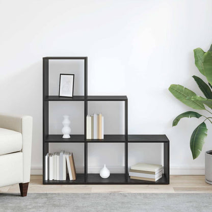 Kamerscherm Boekenkast Zwart Eiken 99 x 29 x 99 cm Bewerkt hout