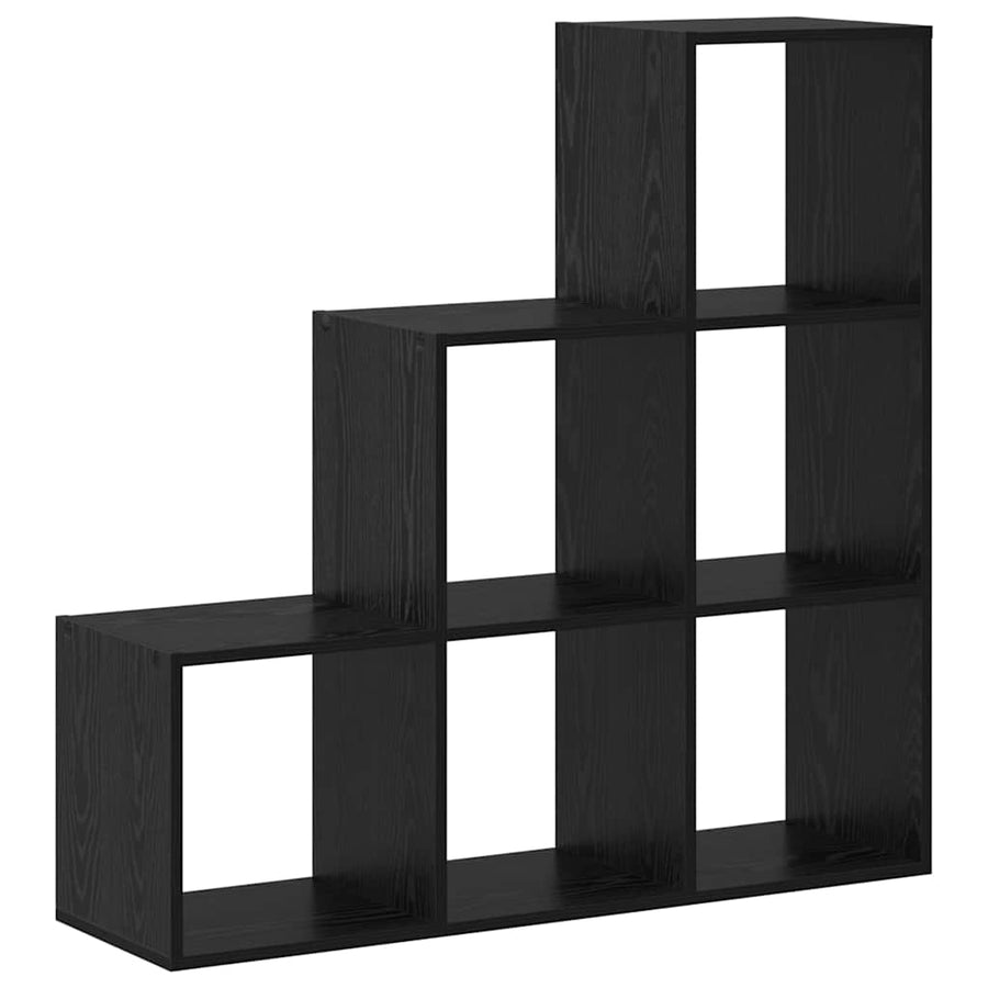 Kamerscherm Boekenkast Zwart Eiken 99 x 29 x 99 cm Bewerkt hout