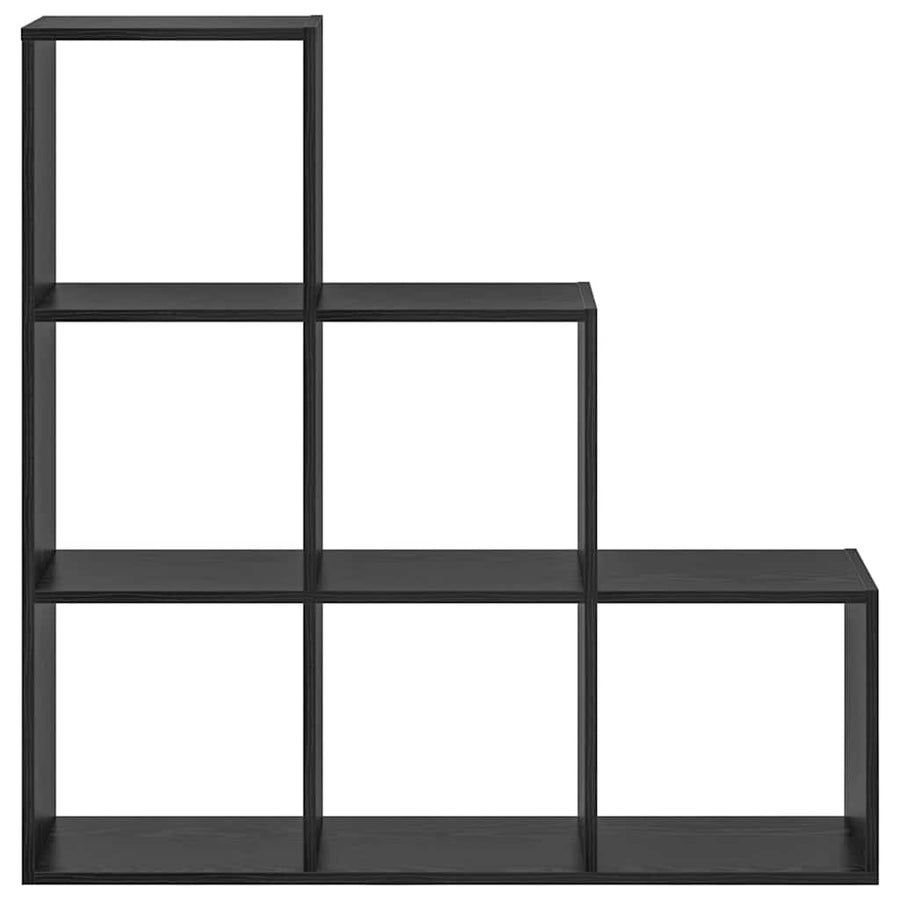 Kamerscherm Boekenkast Zwart Eiken 99 x 29 x 99 cm Bewerkt hout