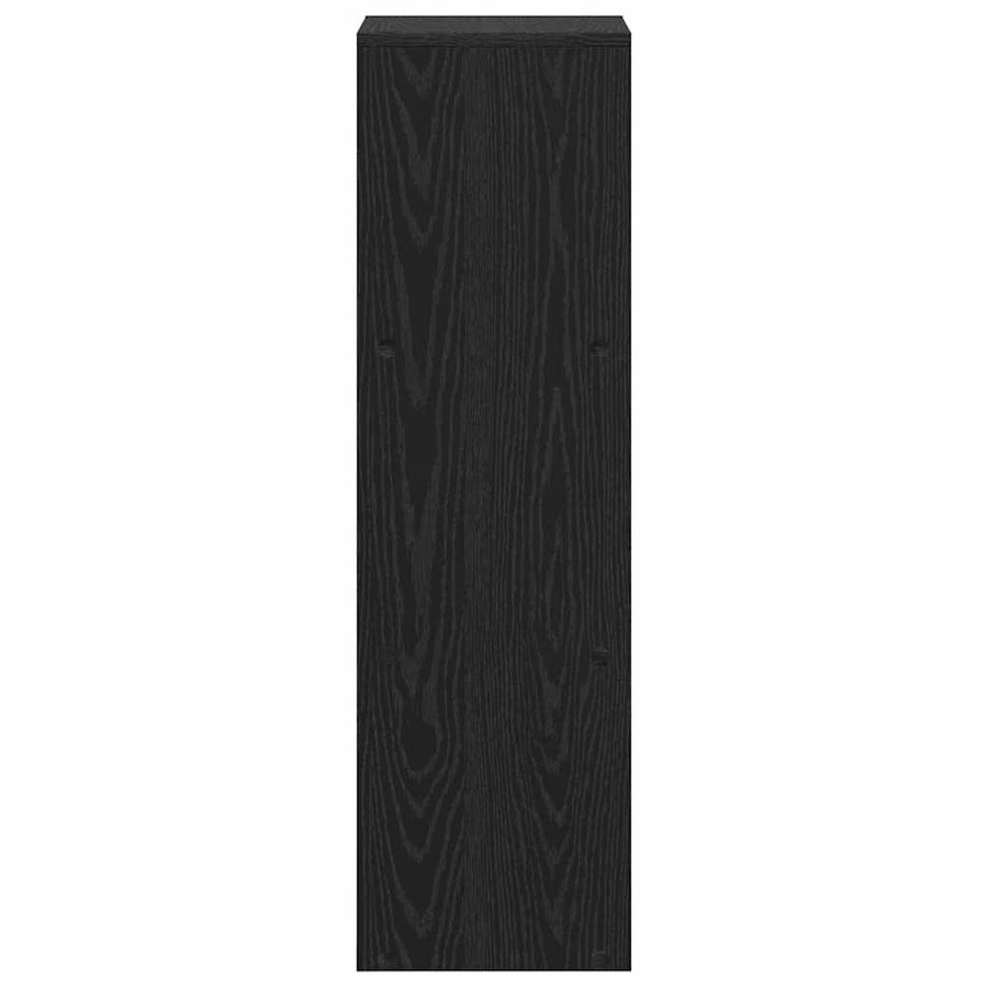 Kamerscherm Boekenkast Zwart Eiken 99 x 29 x 99 cm Bewerkt hout