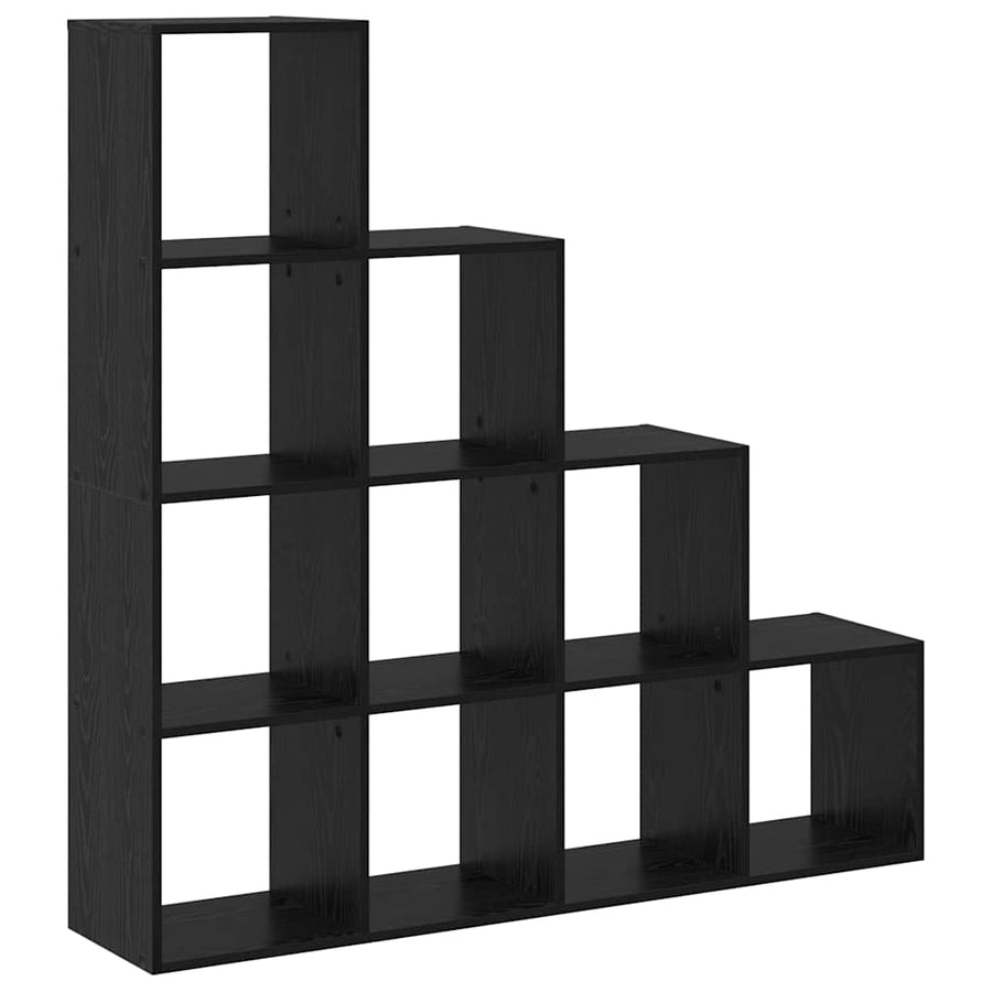 Kamerscherm Boekenkast Zwart Eiken 131,5 x 29 x 131,5 cm