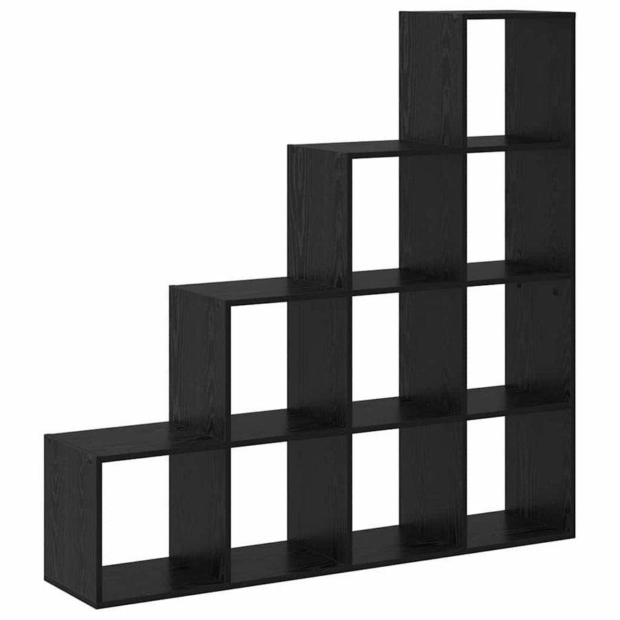 Kamerscherm Boekenkast Zwart Eiken 131,5 x 29 x 131,5 cm