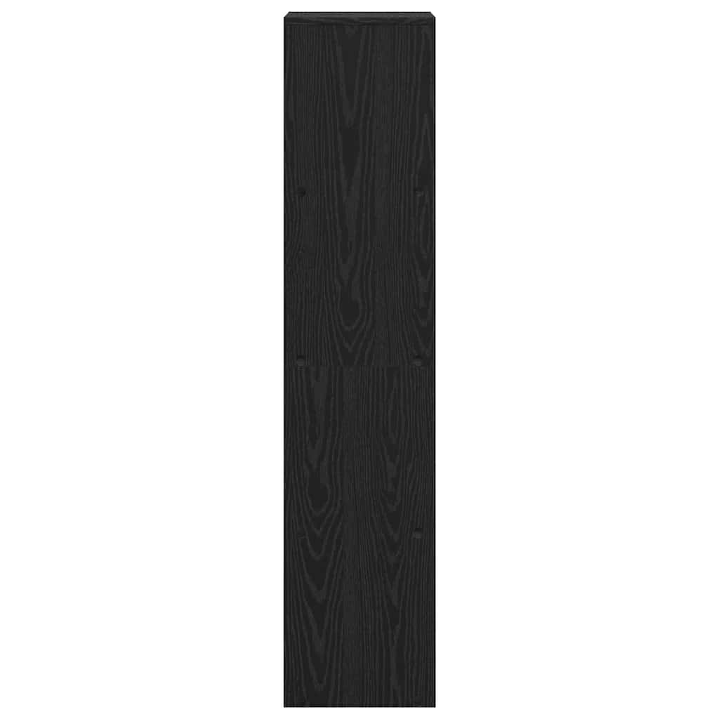 Kamerscherm Boekenkast Zwart Eiken 131,5 x 29 x 131,5 cm
