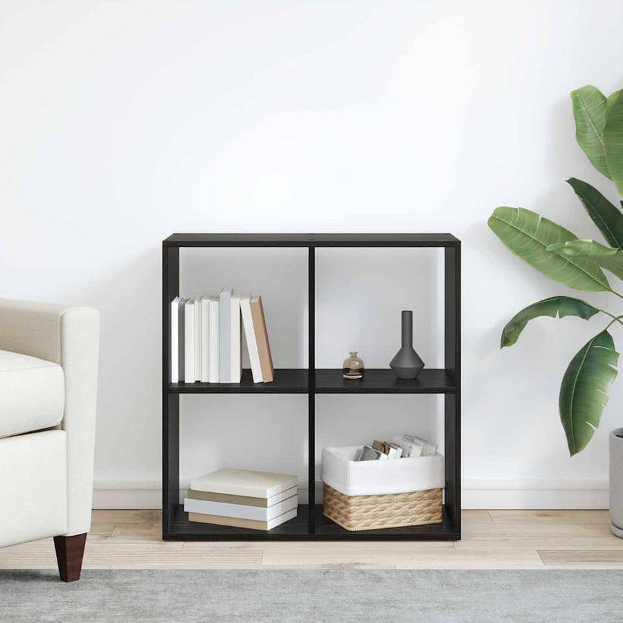 Boekenkast Zwart Eiken 69,5 x 29 x 69,5 cm Bewerkt hout