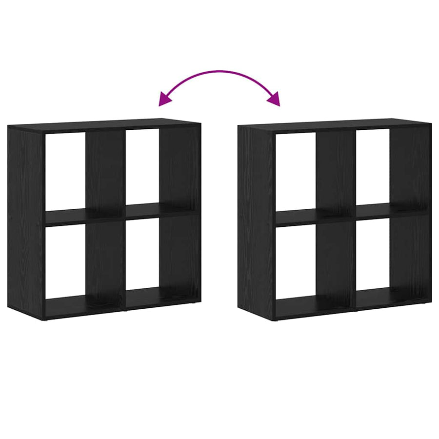 Boekenkast Zwart Eiken 69,5 x 29 x 69,5 cm Bewerkt hout