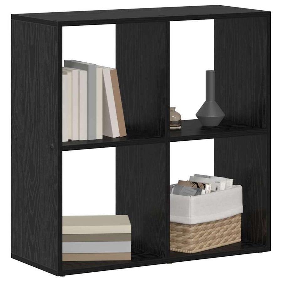 Boekenkast Zwart Eiken 69,5 x 29 x 69,5 cm Bewerkt hout