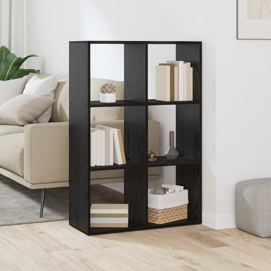Boekenkast Zwart Eiken 69,5 x 29 x 103,5 cm Bewerkt hout