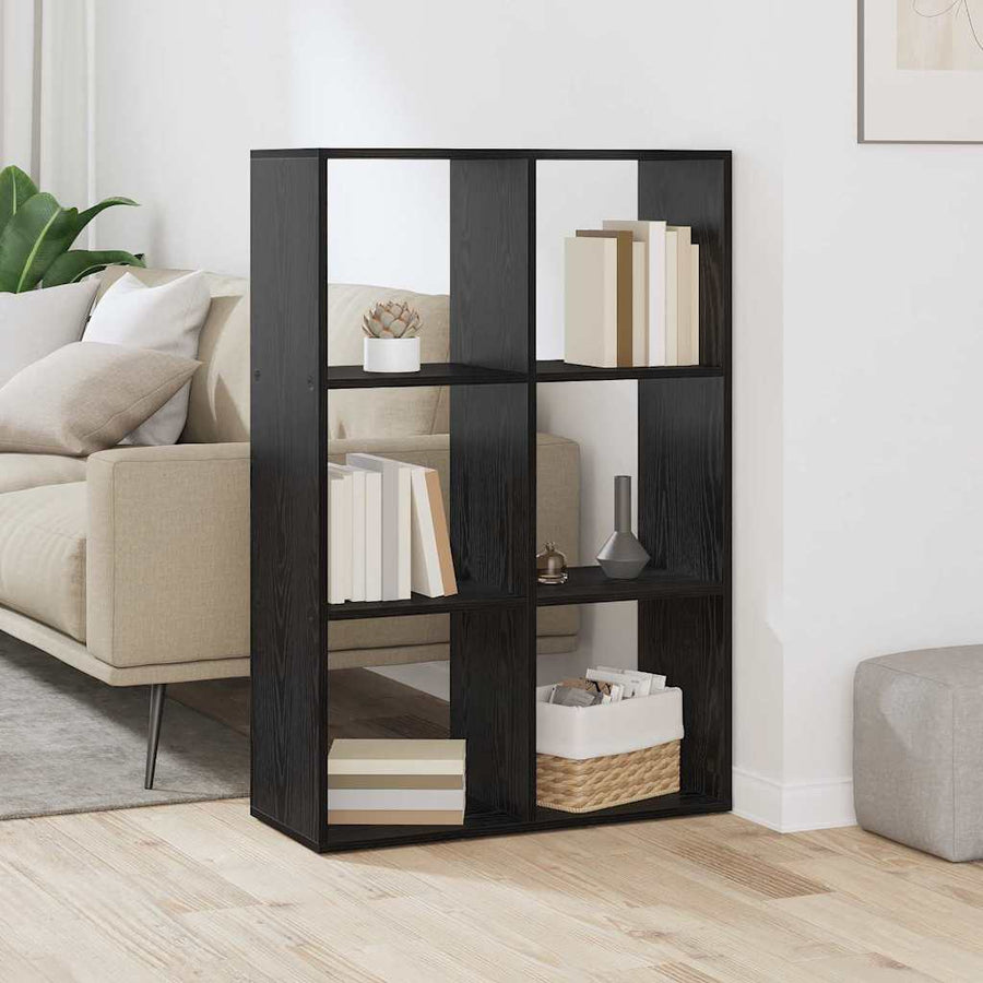 Boekenkast Zwart Eiken 69,5 x 29 x 103,5 cm Bewerkt hout