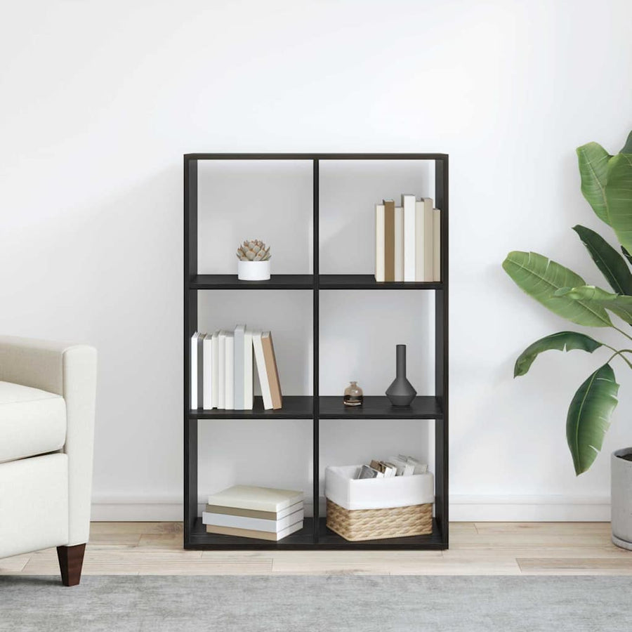 Boekenkast Zwart Eiken 69,5 x 29 x 103,5 cm Bewerkt hout