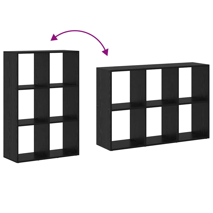 Boekenkast Zwart Eiken 69,5 x 29 x 103,5 cm Bewerkt hout