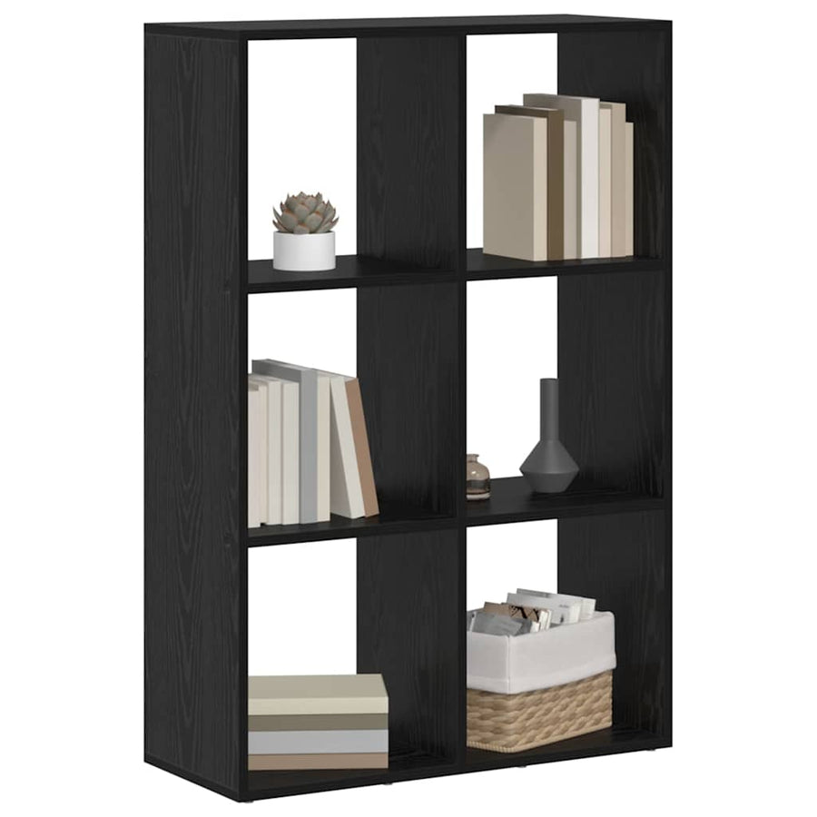 Boekenkast Zwart Eiken 69,5 x 29 x 103,5 cm Bewerkt hout