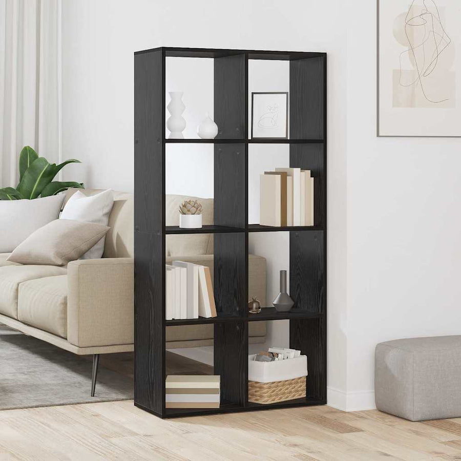 Boekenkast Zwart Eiken 69,5 x 29 x 137,5 cm Bewerkt hout