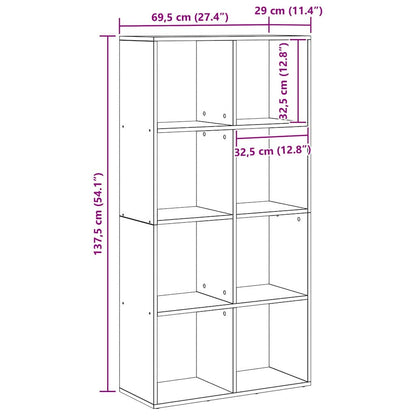 Boekenkast Zwart Eiken 69,5 x 29 x 137,5 cm Bewerkt hout