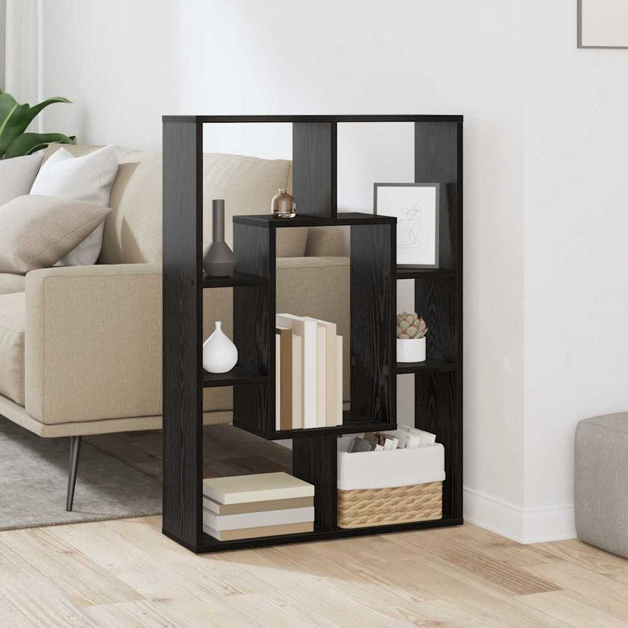 Boekenkast Zwart Eiken 63 x 20 x 90 cm Bewerkt hout