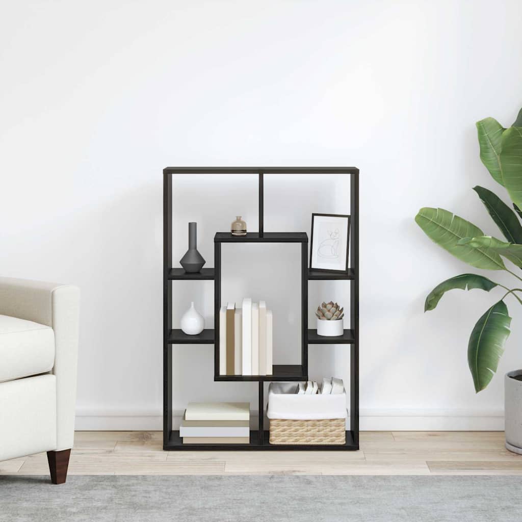 Boekenkast Zwart Eiken 63 x 20 x 90 cm Bewerkt hout