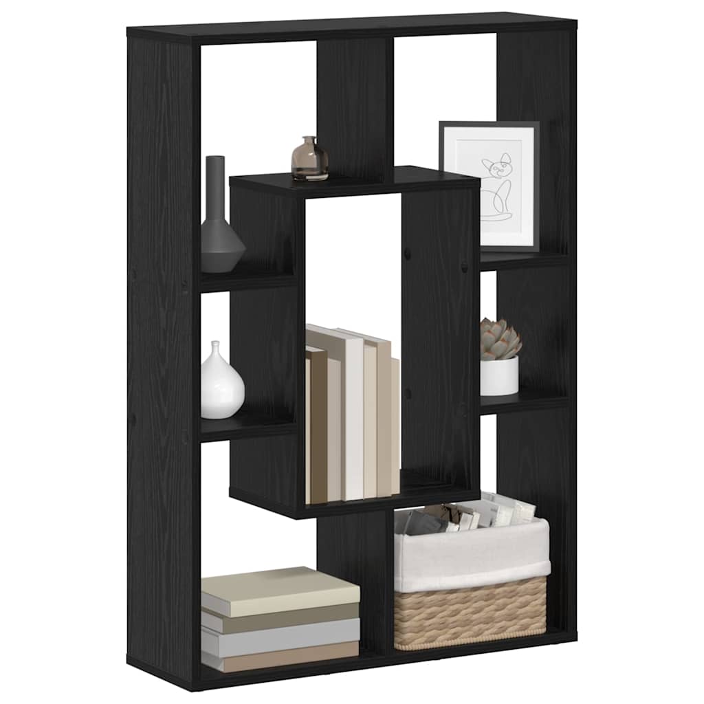 Boekenkast Zwart Eiken 63 x 20 x 90 cm Bewerkt hout