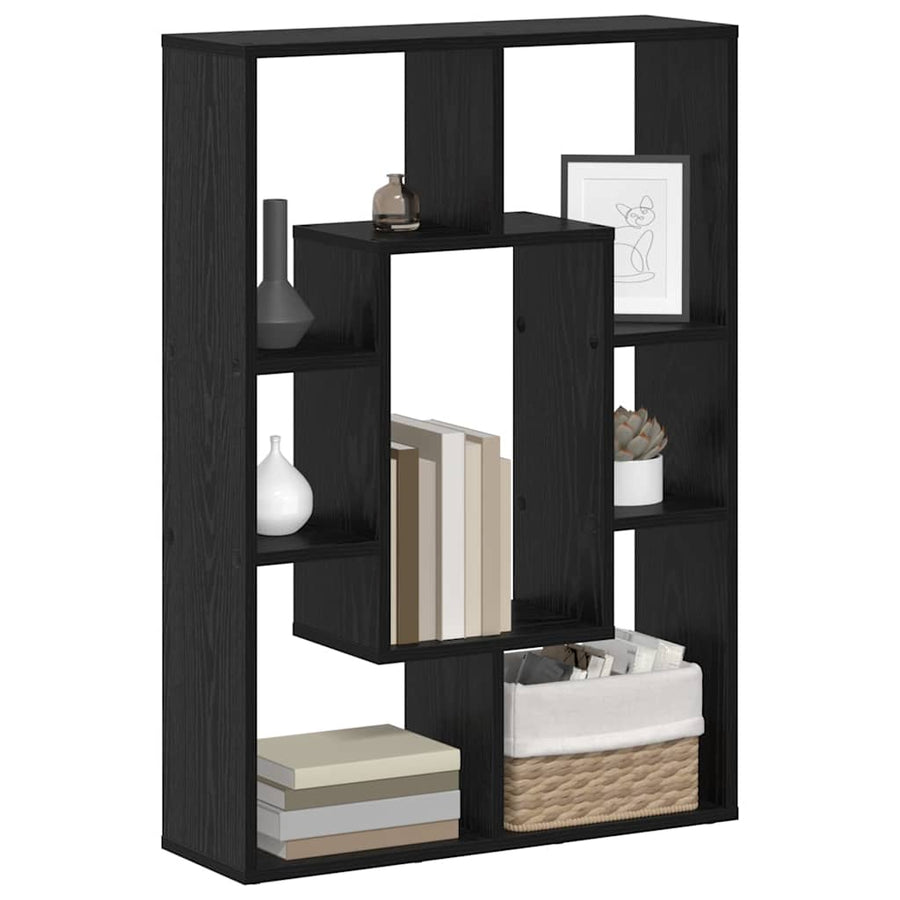 Boekenkast Zwart Eiken 63 x 20 x 90 cm Bewerkt hout