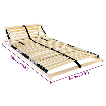 Lattenbodem Bruin 80 x 190 cm Massief beukenhout