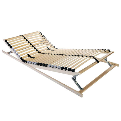 Lamelbodem Bruin en Zwart en Grijs 70 x 190 cm Hout en Metaal