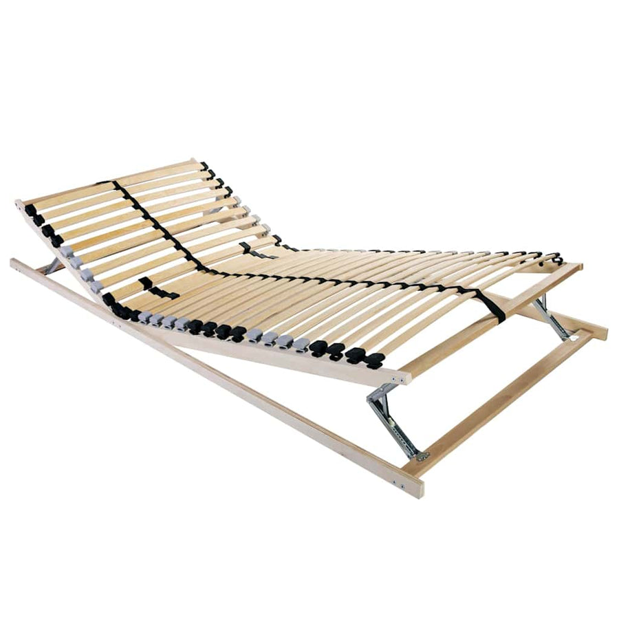 Lamelbodem Bruin en Zwart en Grijs 70 x 190 cm Hout en Metaal