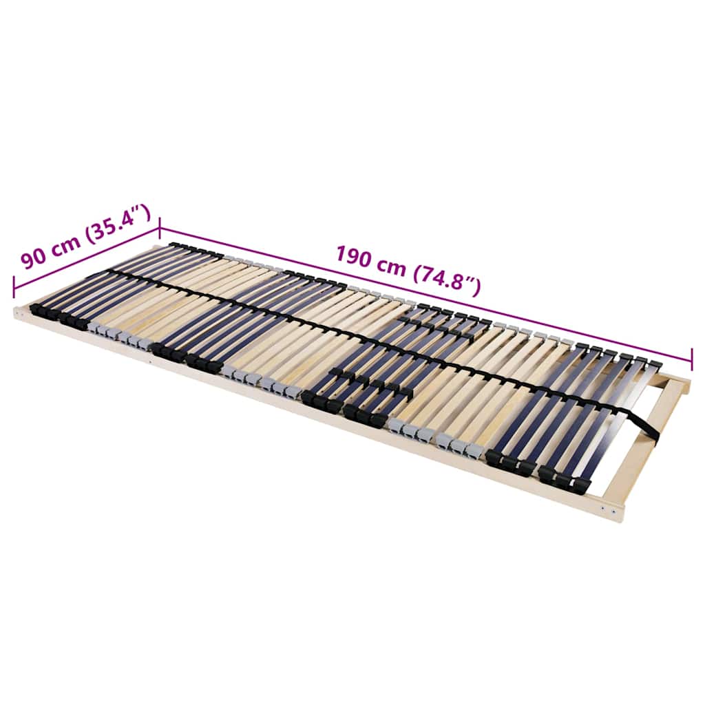Lamelbodem Bruin 90 x 190 cm Hout en Plastic