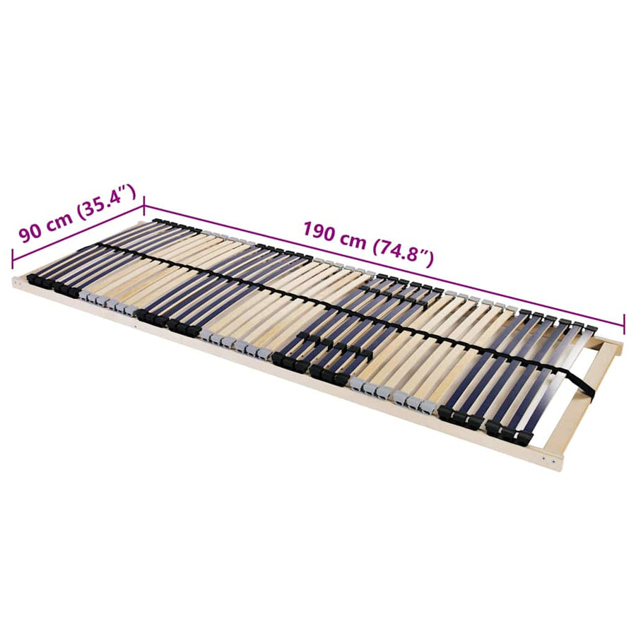 Lamelbodem Bruin 90 x 190 cm Hout en Plastic
