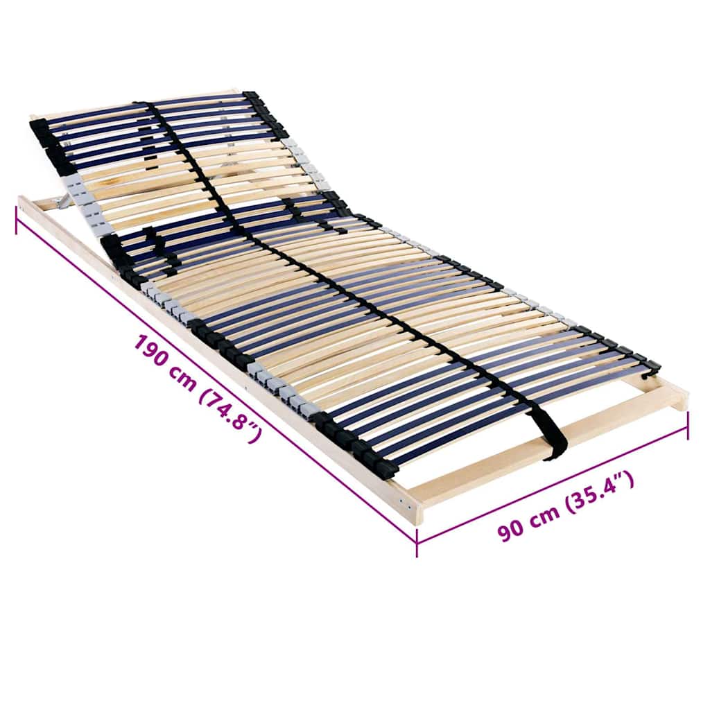 Lamelbodem Bruin 90 x 190 cm Hout en Plastic