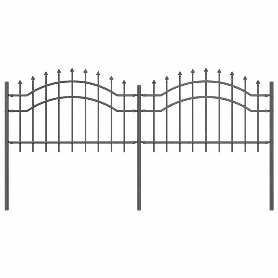 Tuin Hek Grijs 115 cm Poedergecoat staal