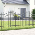 Garden Fence Grey 240 x 140 cm Powder-coated steel