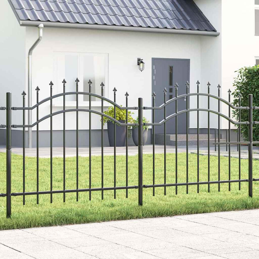 Tuin Hek Grijs 140 cm Poedergecoat staal