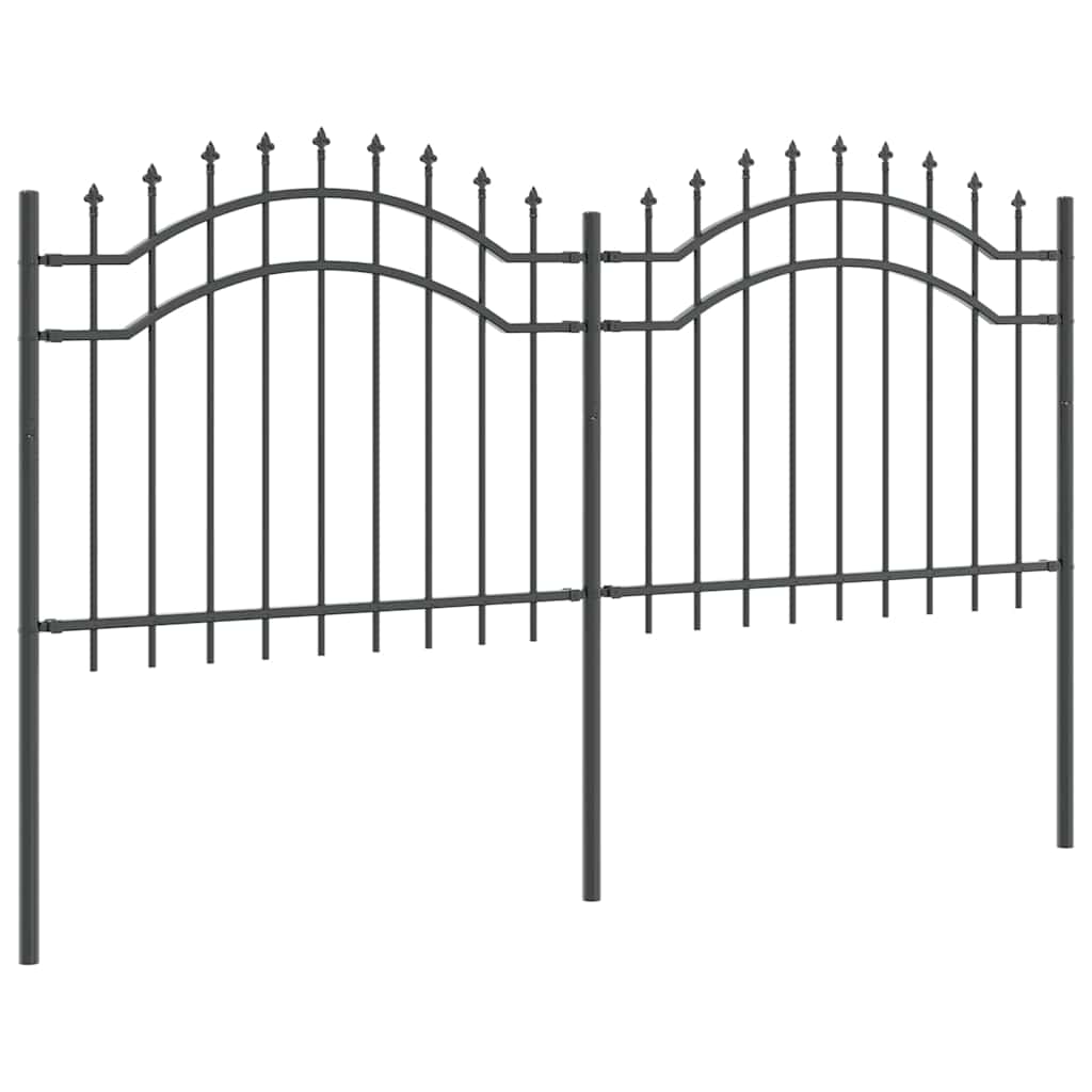 Tuin Hek Grijs 140 cm Poedergecoat staal