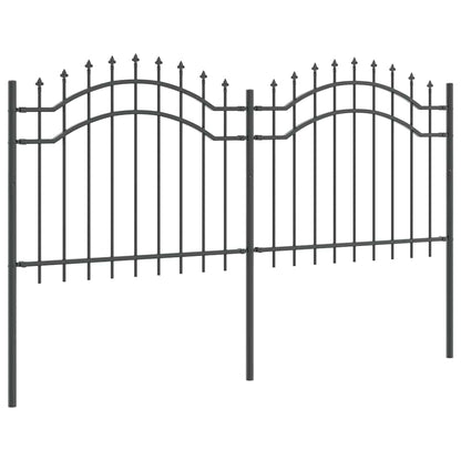 Tuin Hek Grijs 140 cm Poedergecoat staal