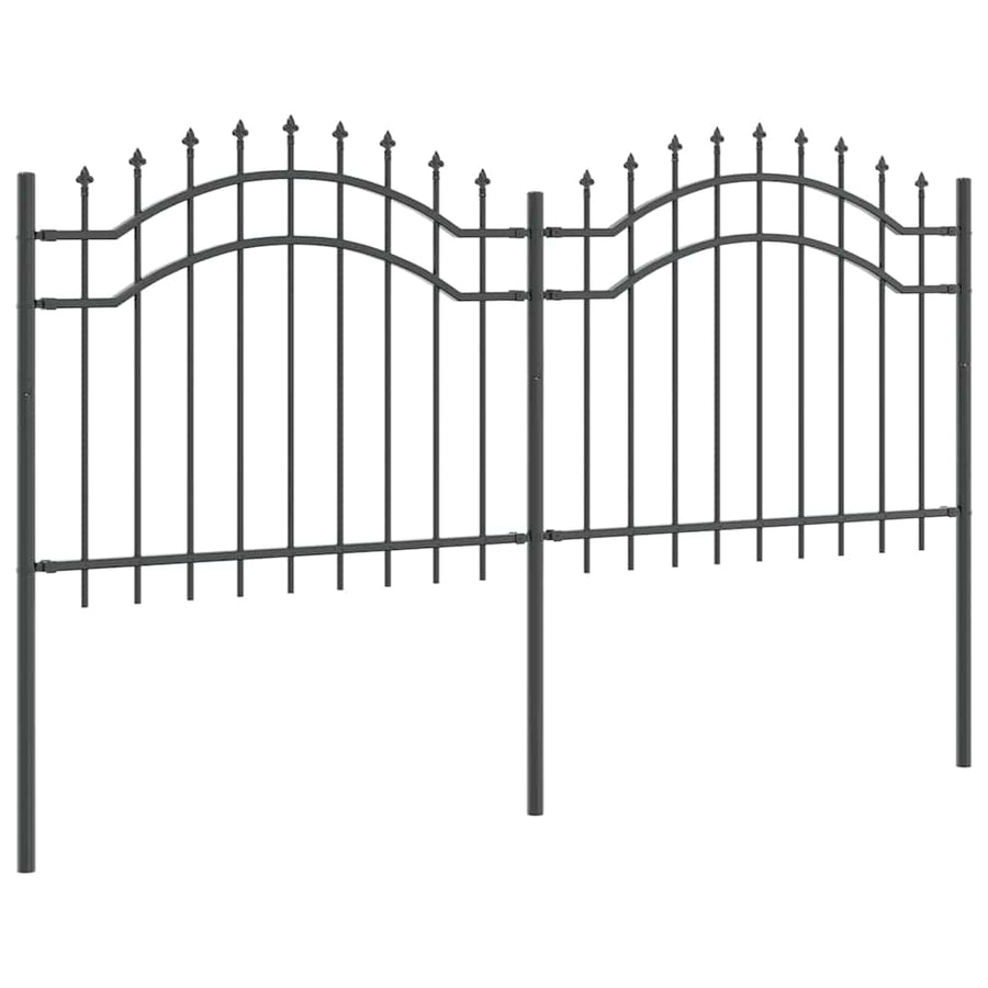 Tuin Hek Grijs 140 cm Poedergecoat staal